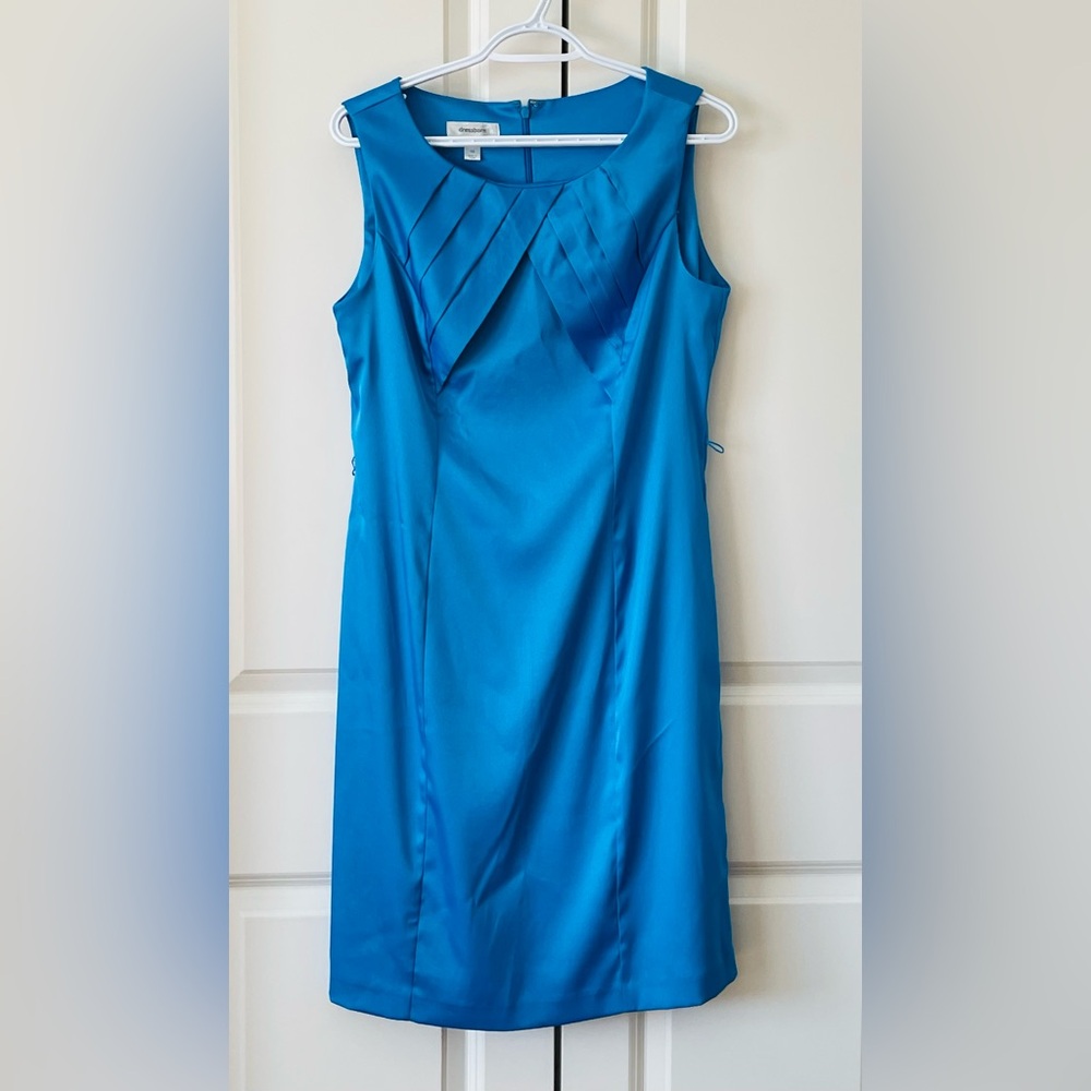 Dressbarn  Women’s Sz 10 Shiny Bright Blue Sheath Dress